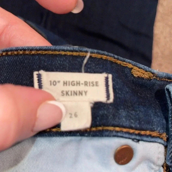 Madewell 10" High-Rise Skinny Jeans Dark Wash size 26. FF - Picture 3 of 5